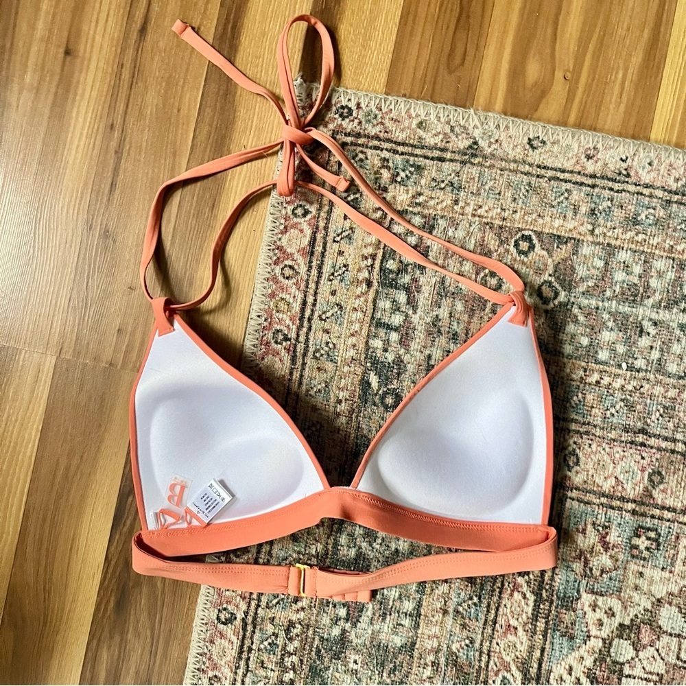 B. SWIM ORANGE DEEP SEA MOLDED HALTER BIKINI SWIM TOP Padded Size Medium - Picture 3 of 9